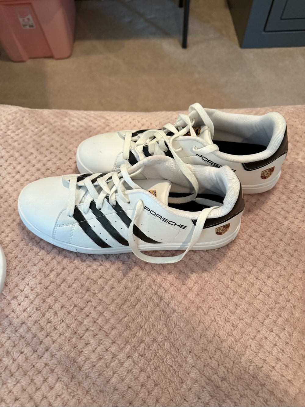 PORSCHE Design Men’s White Leather Sneakers with Black Accents
